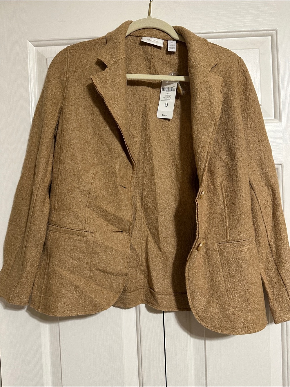 Wool-Blend Blazer Jacket - Camel